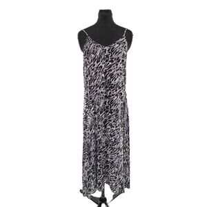 All Saints Animal Print Slip Dress Women's Side Slits Spaghetti Strap Medium